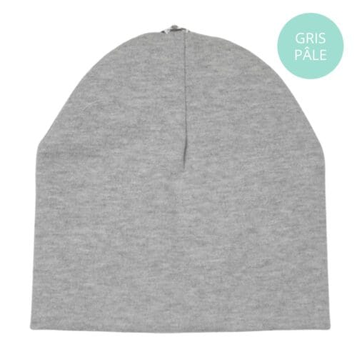 Tuque coton gris pale