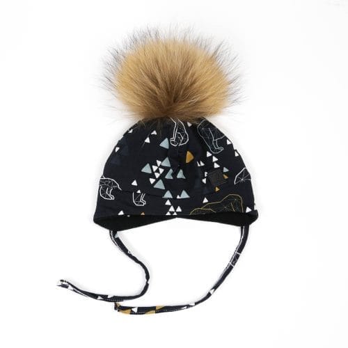 Tuque avec oreilles et pompon ours