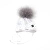 Tuque avec oreilles et pompon ours gris