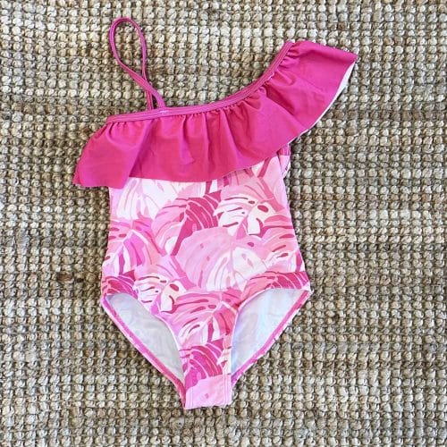 Costume de bain 1 pièce feuille rose- NATH KIDS