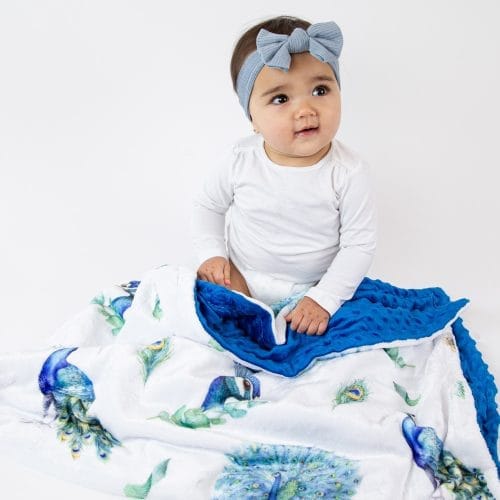 Couveture minky paon