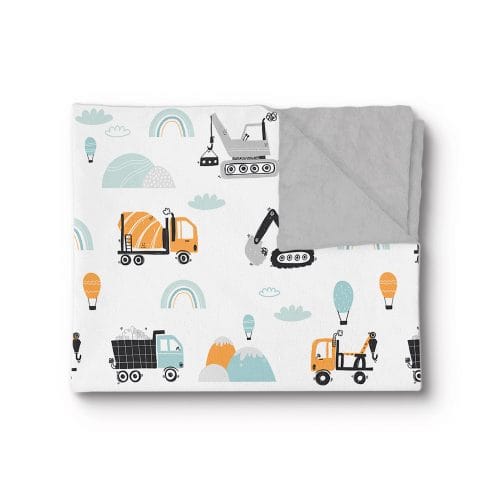 Minky blanket - Truck and hot air balloon
