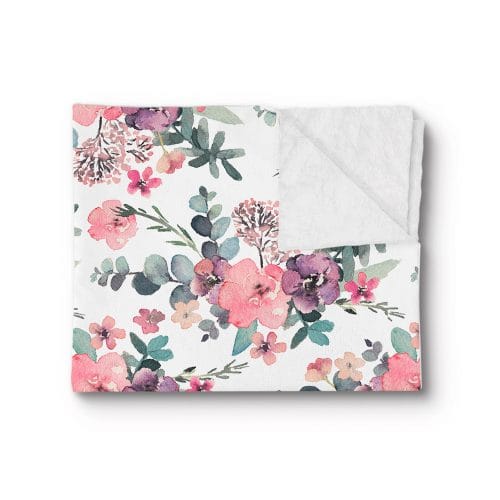Minky blanket - Watercolor flower